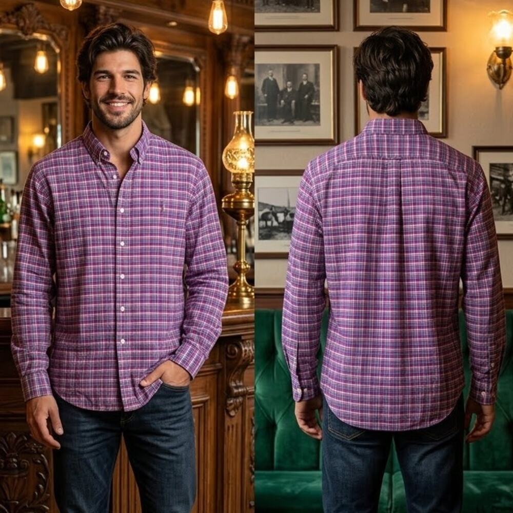 Polo Ralph Lauren Plaid Long Sleeve Button Down Shirt Mens XXL 50-52